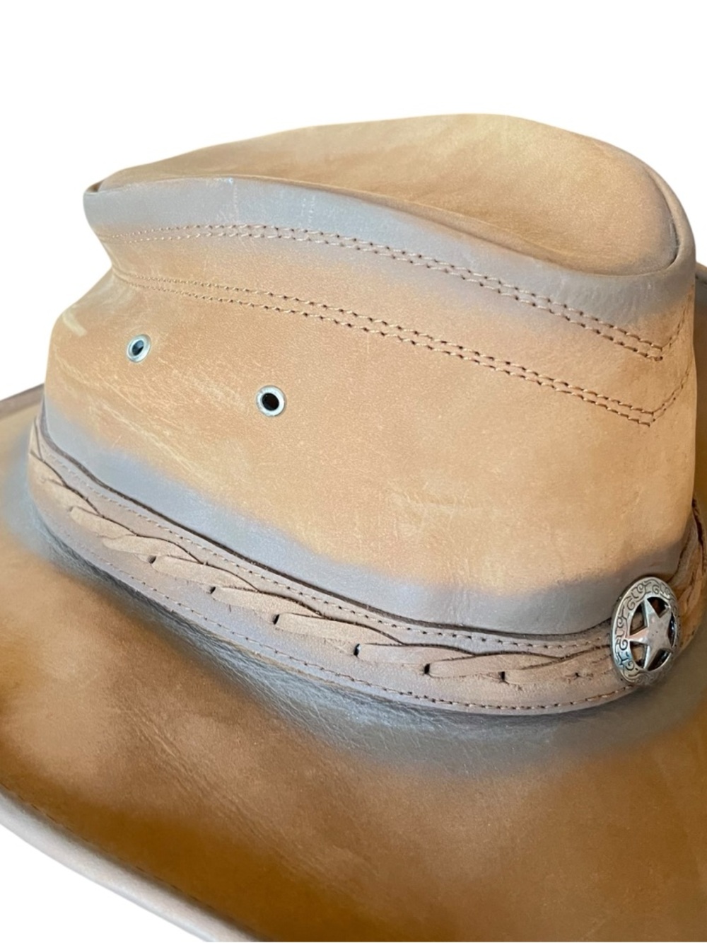 Bullhide Brown Leather Western Cowboy Hat - Picture 5 of 8